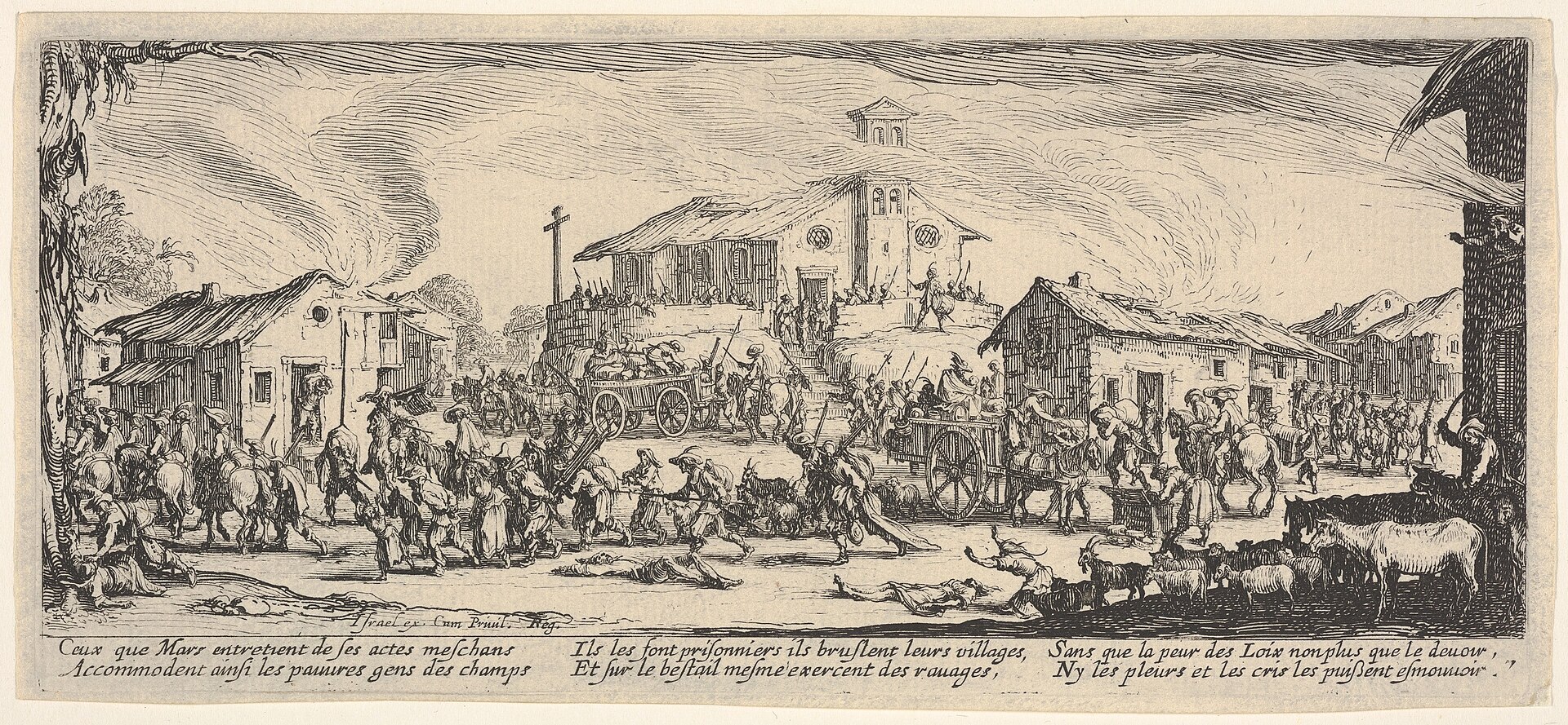 Pillage and burning of a village, plate 7