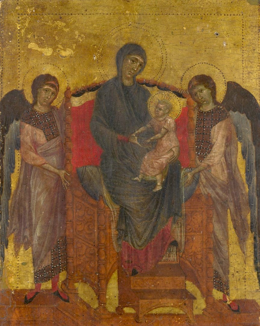 Cimabue, Virgin and Child Enthroned with Two Angels, National Gallery London