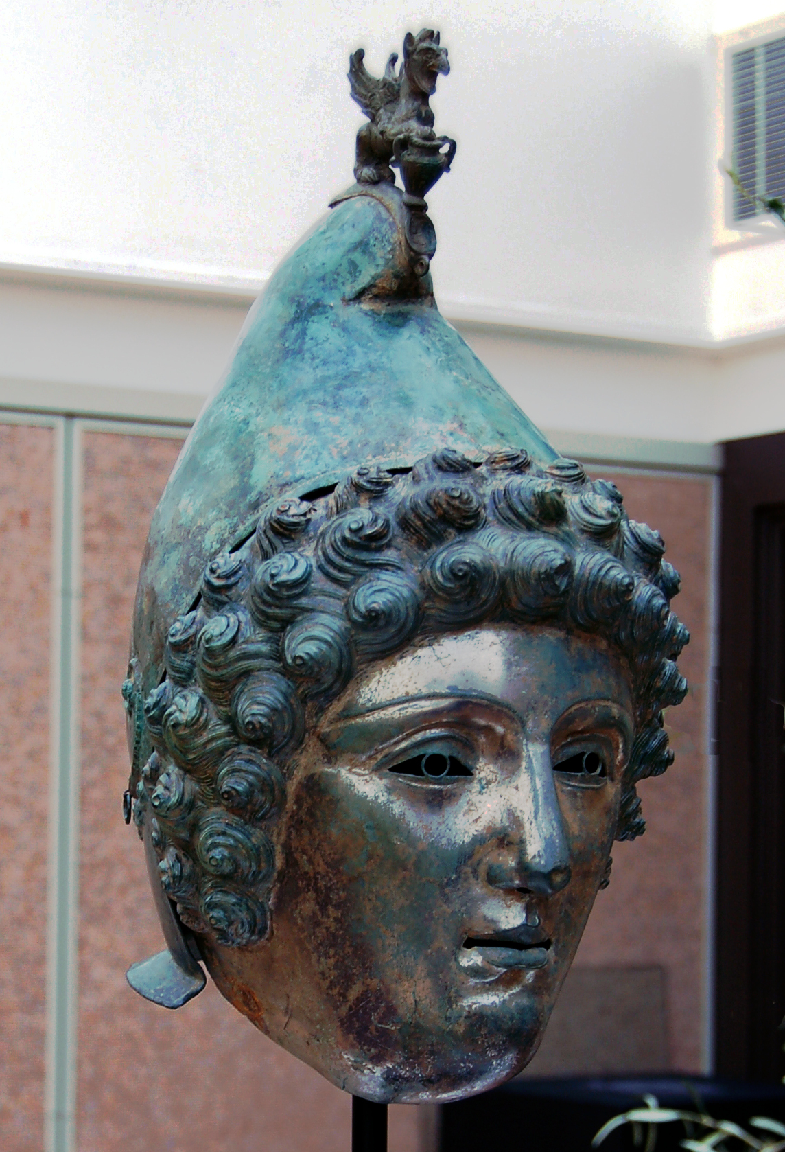 The Crosby Garrett Helmet, close view