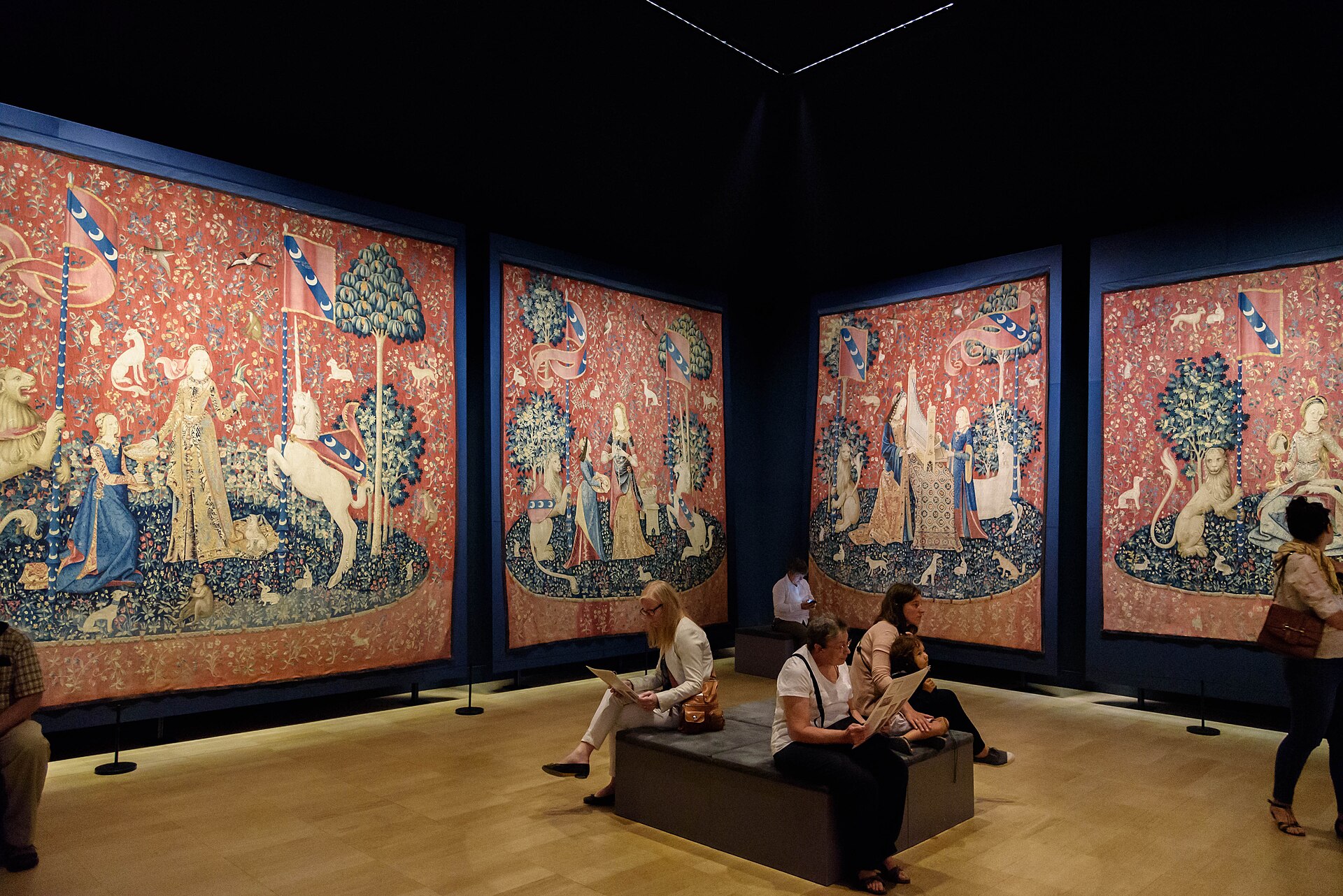 The tapestries on display