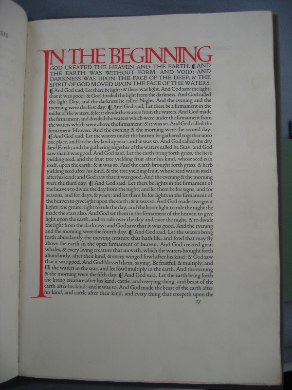 Doves Press Bible, title page, a different photographed copy