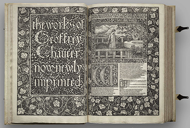 Page spread, the Kelmscott Chaucer