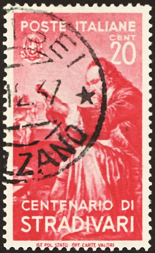 Italian commemorative postage stamp, Antonio Stradivari, 1937