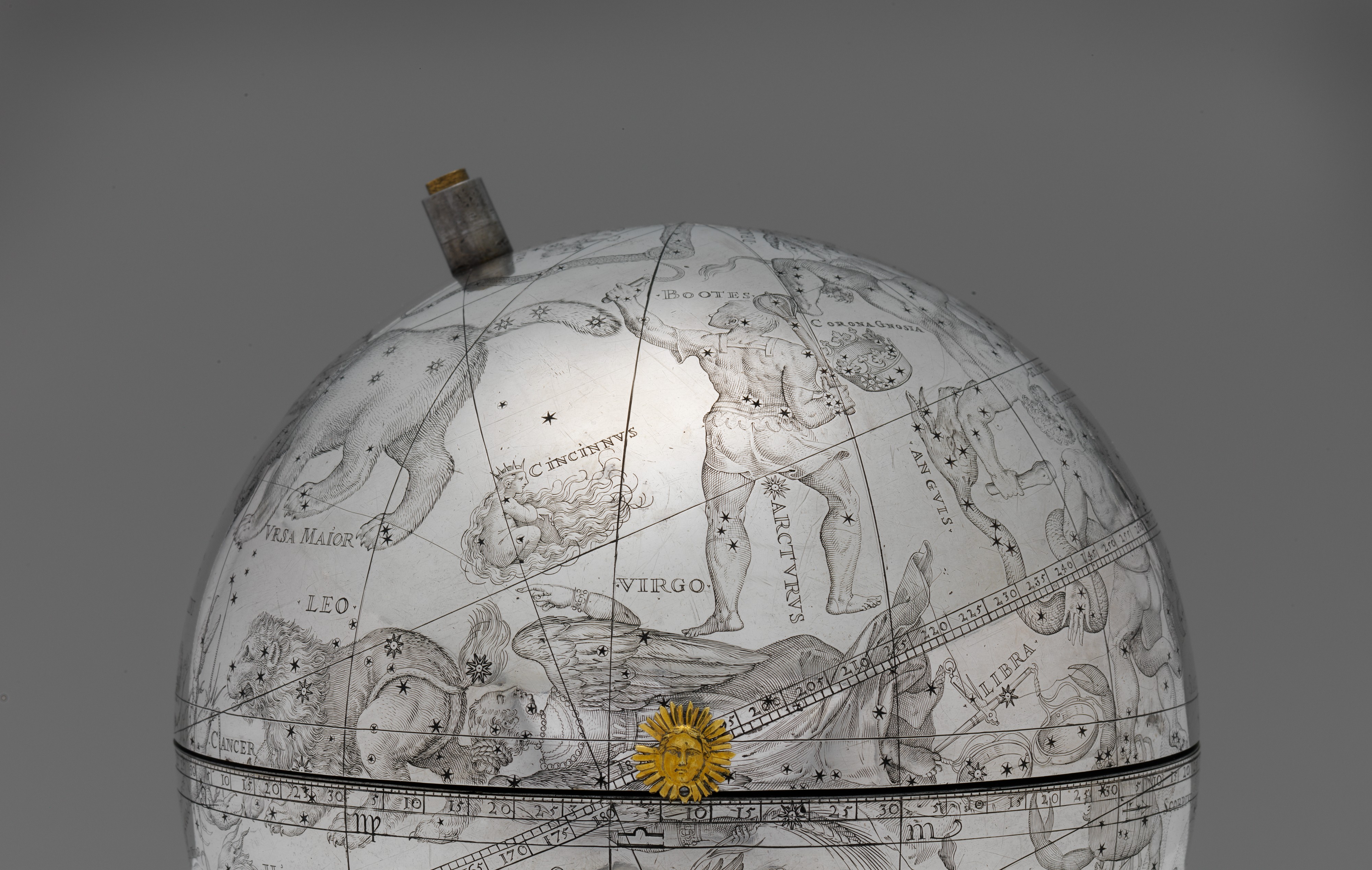 North pole of the globe, with winding arbor