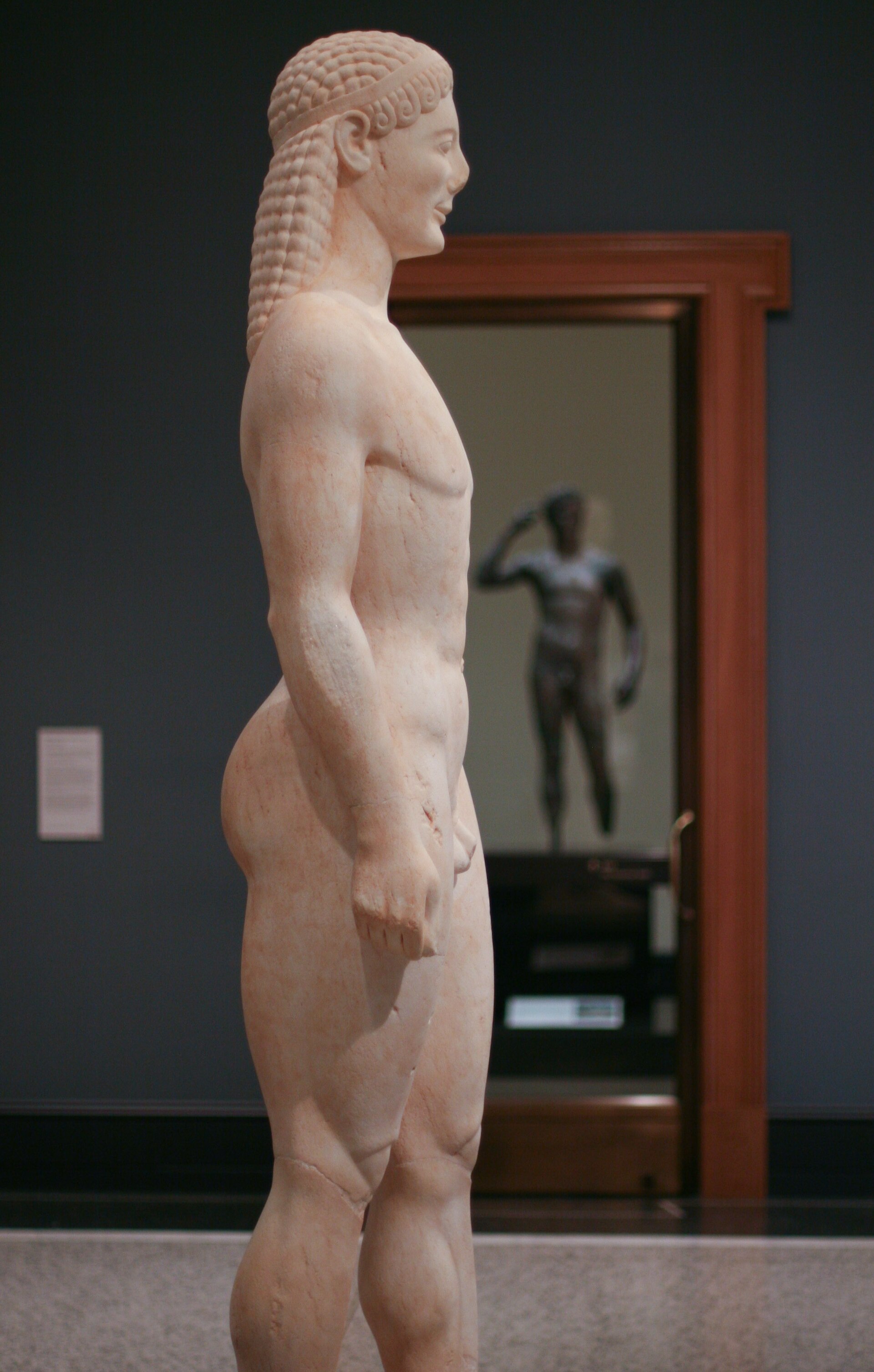 The kouros, three-quarter view