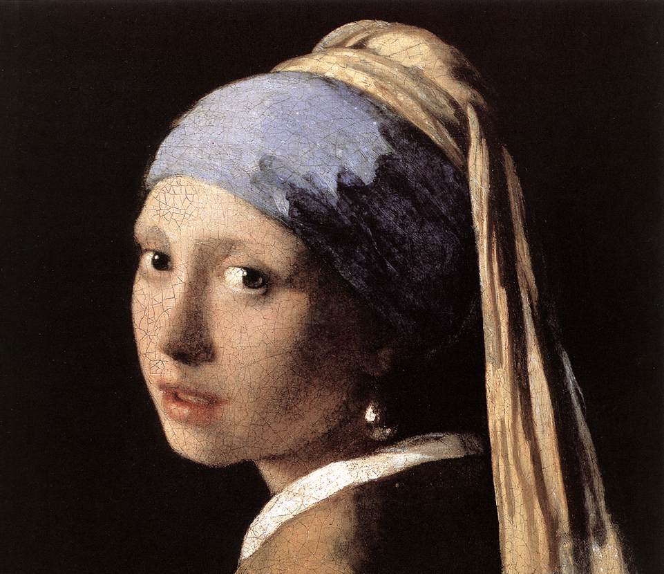 Girl with a Pearl Earring, detail of the head and turban