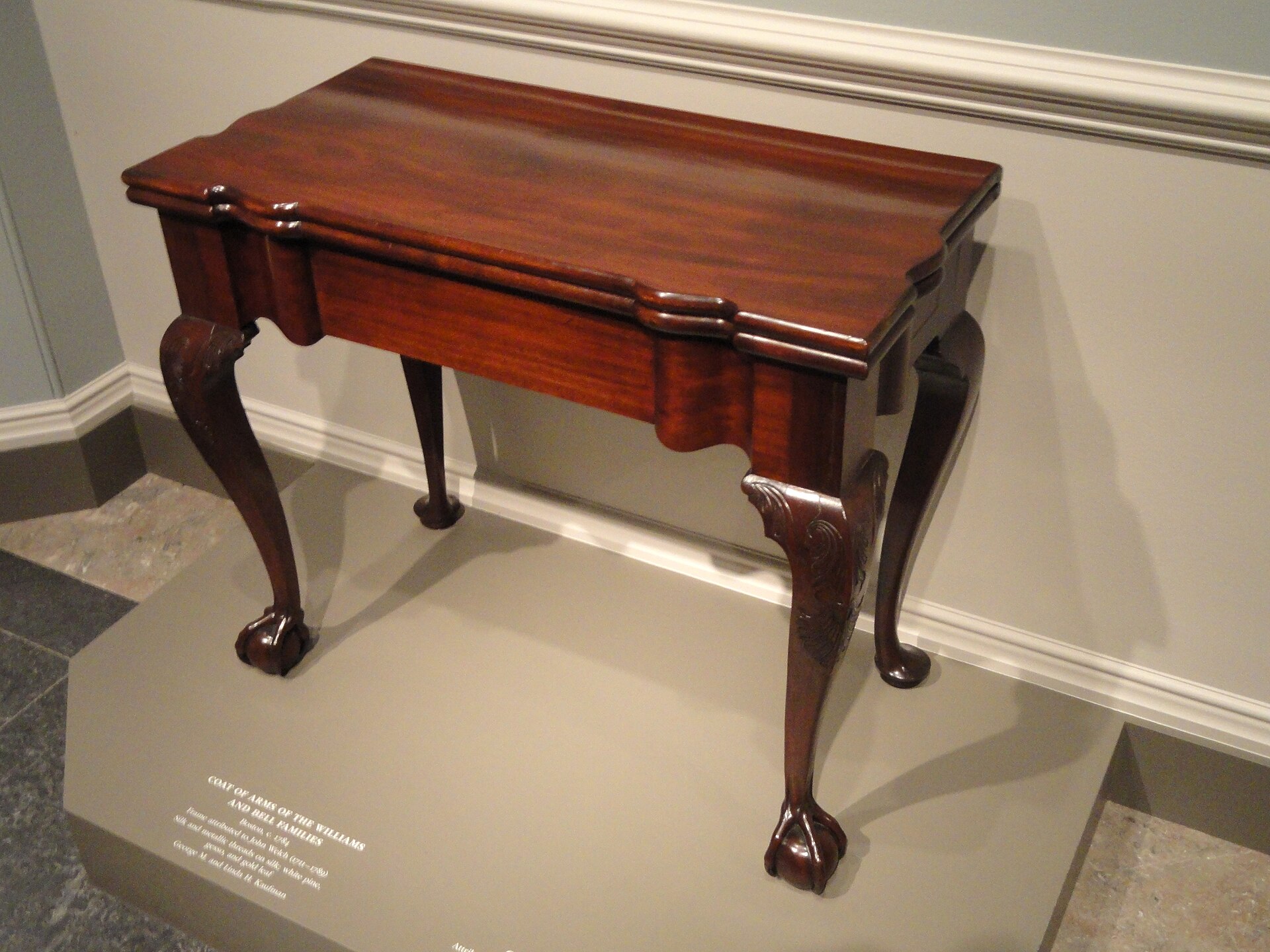 Card table attributed to John Goddard