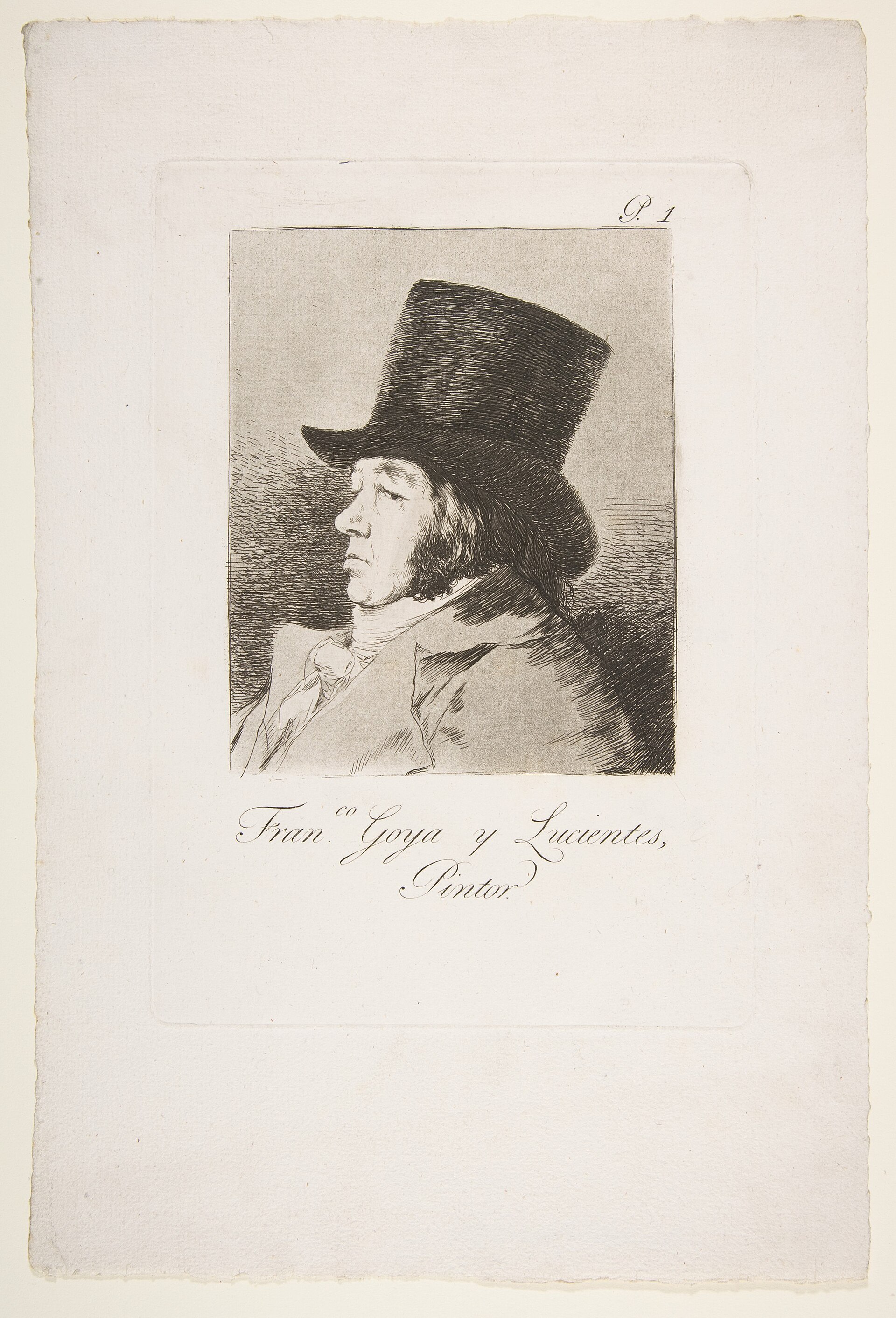 Self-portrait, Plate 1 from Los Caprichos