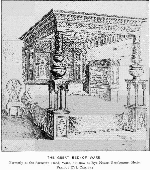 The Great Bed of Ware, printed illustration, 1893
