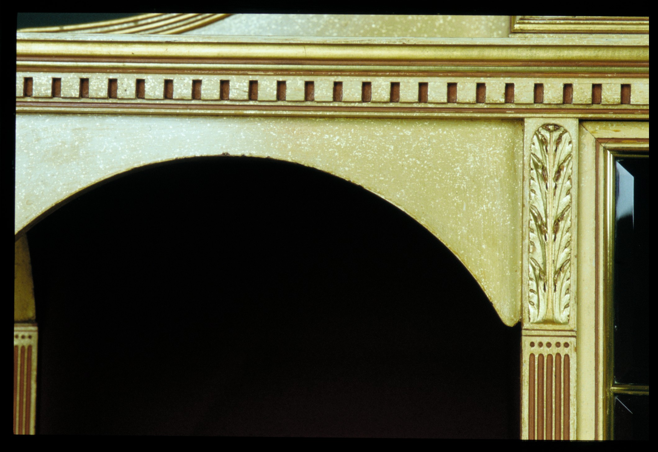 Cabinet, detail of the pediment