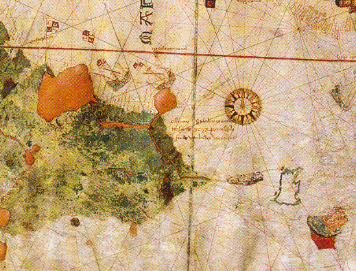 Detail: the eastern coast of South America