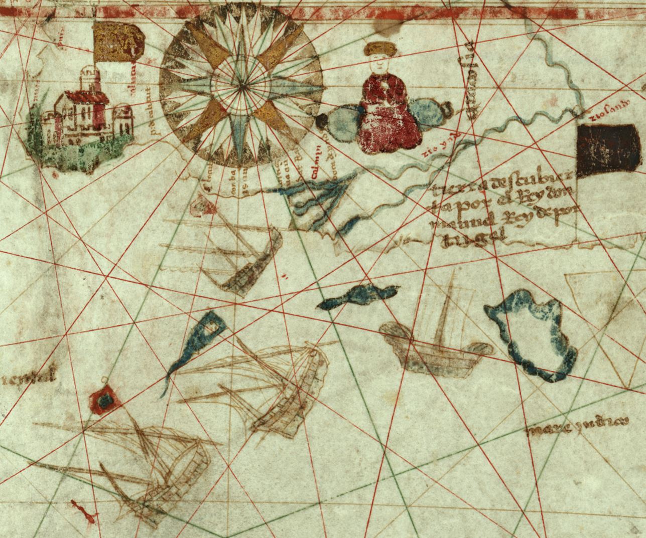 Detail: Portuguese ships arriving in India