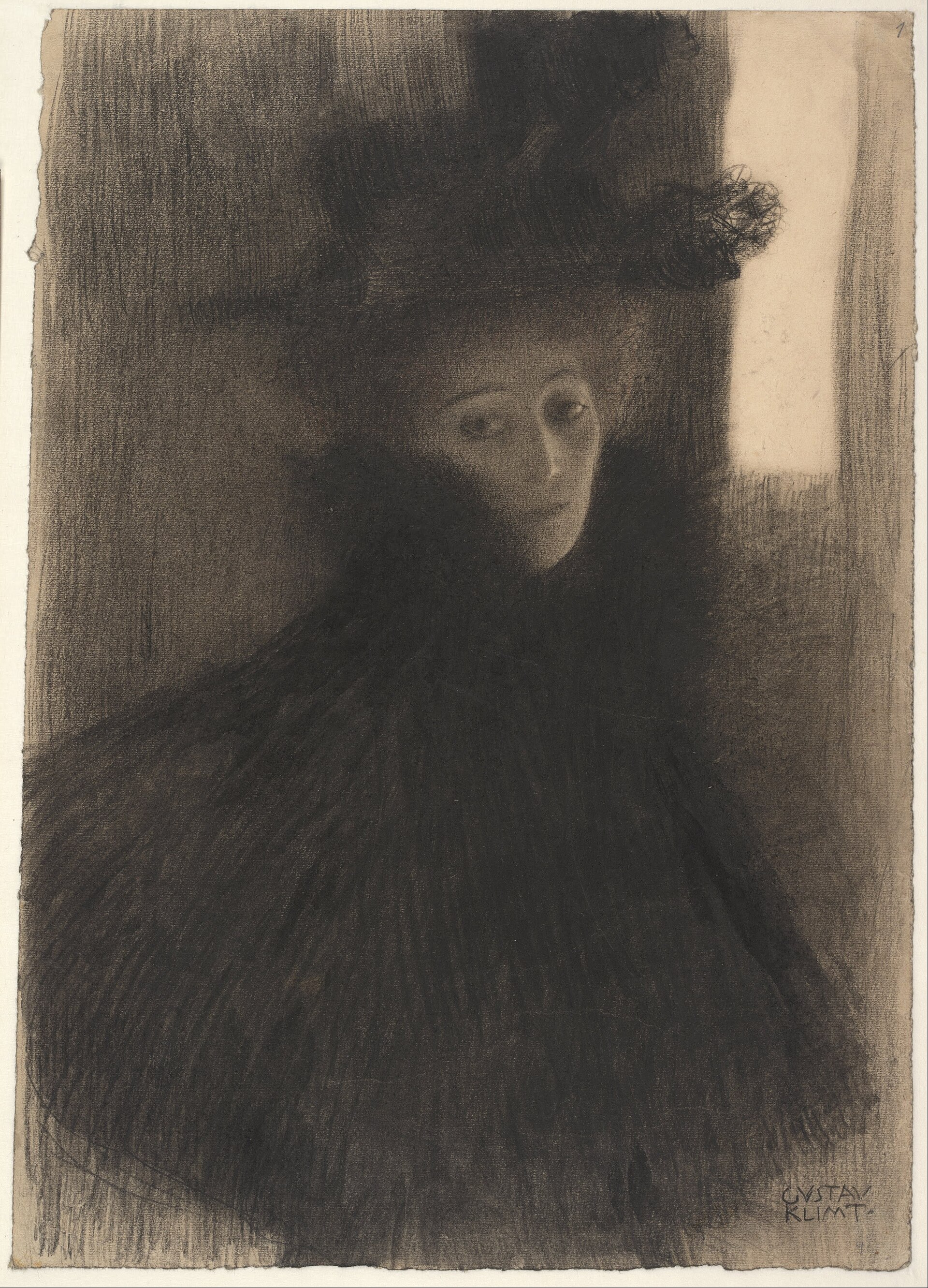 Portrait of a Lady with Cape and Hat, 1897-1898