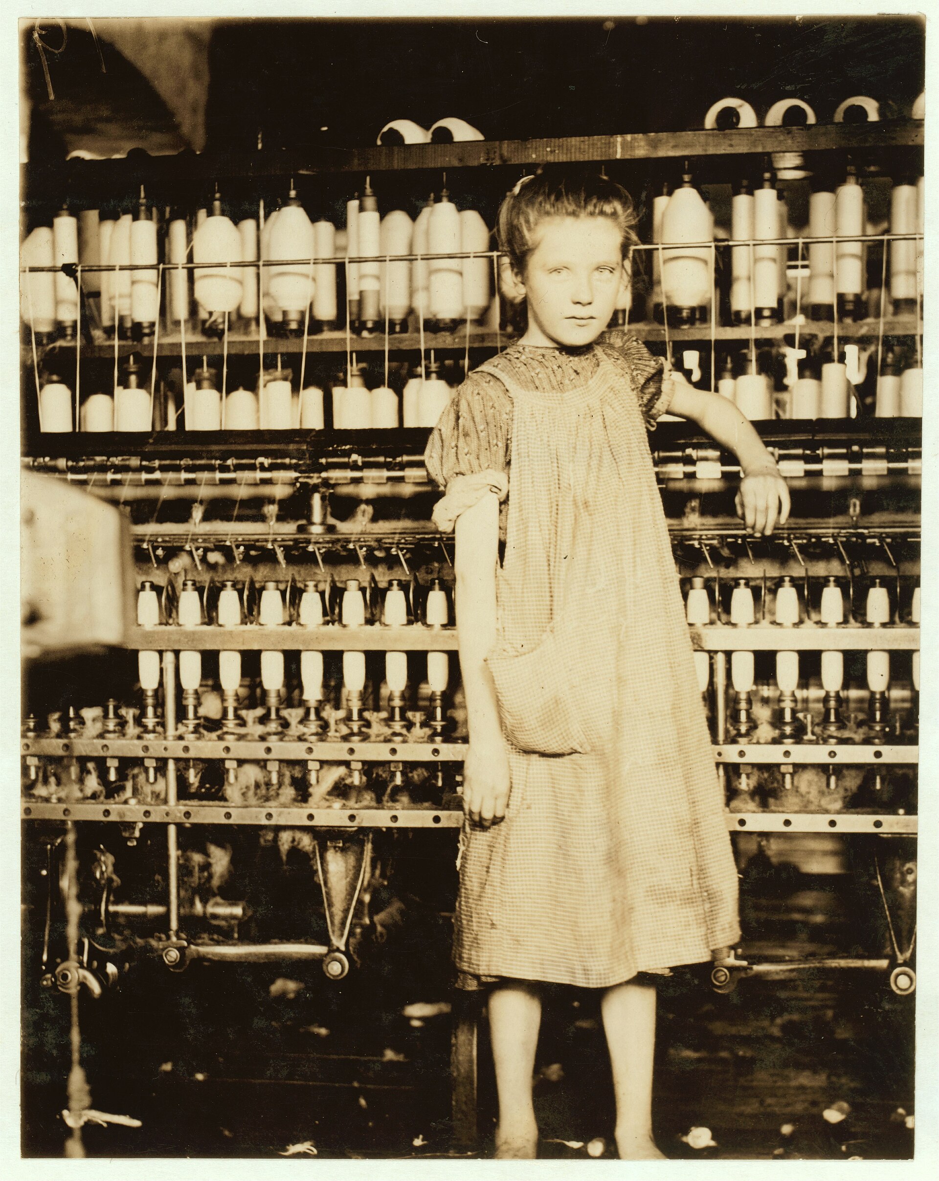 Addie Card, 12 years. Spinner in North Pownal Cotton Mill (Photo #1050)