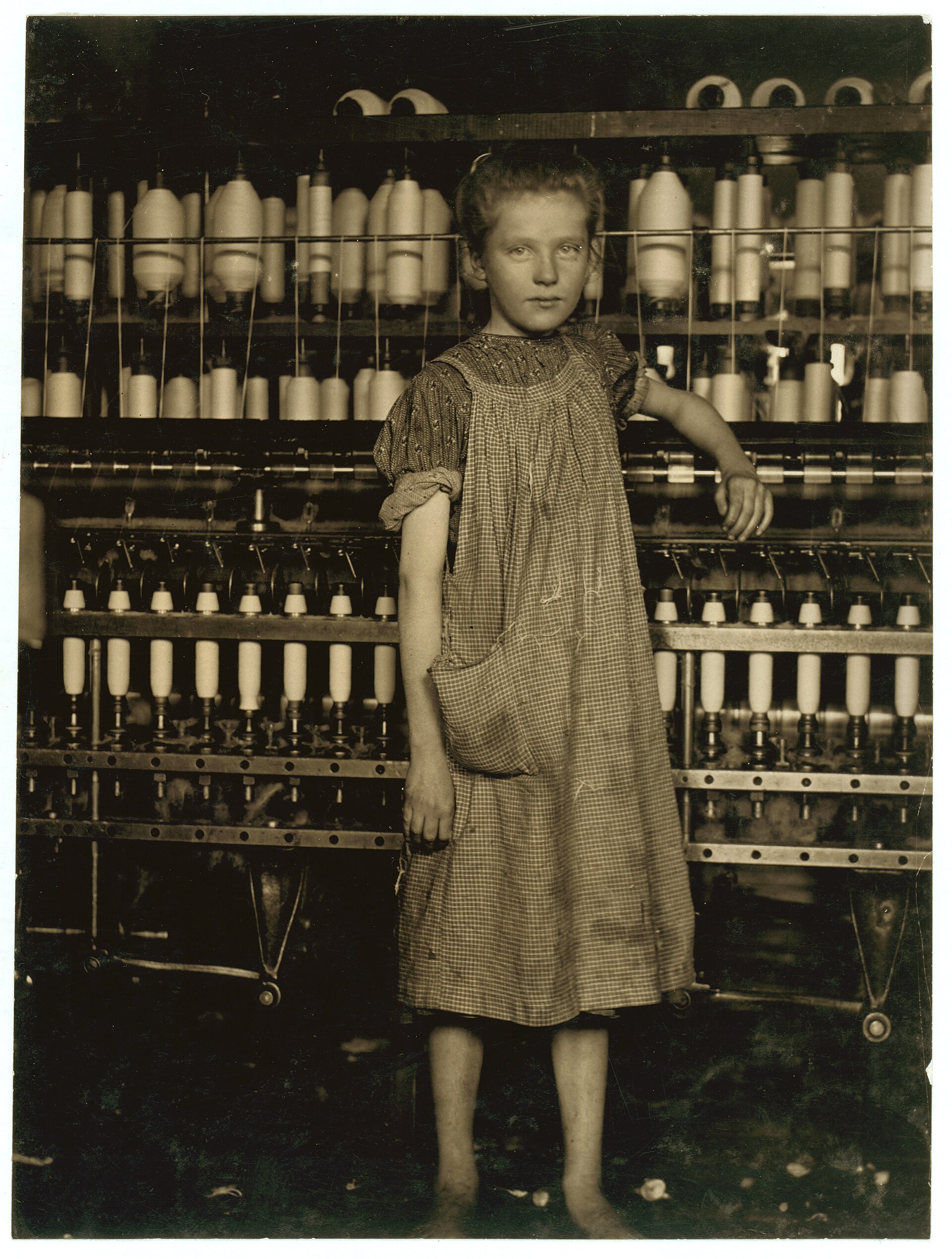 Addie Card, 12 years. Spinner in North Pownal Cotton Mill