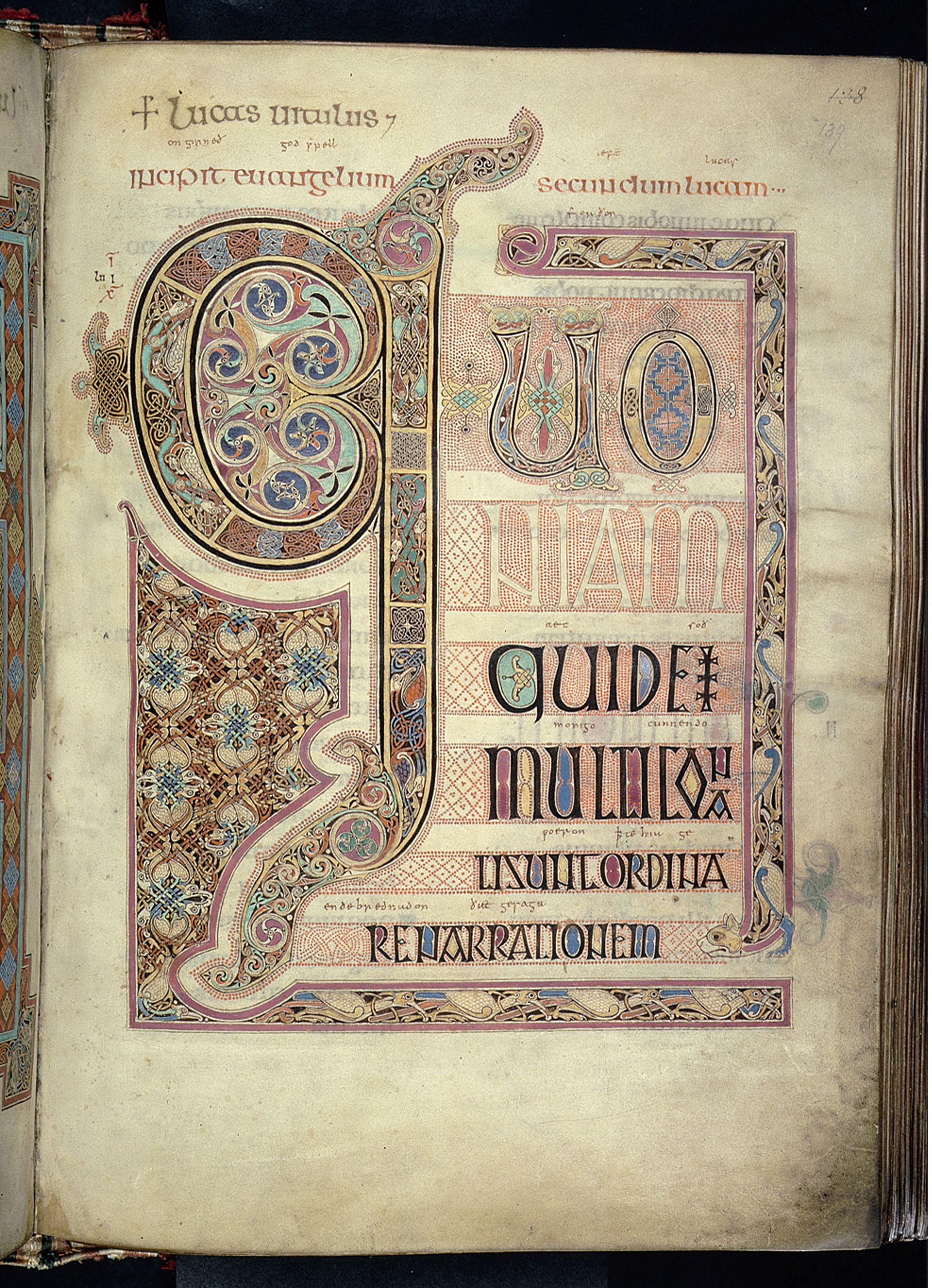 Opening of the Gospel of Luke, folio 139r