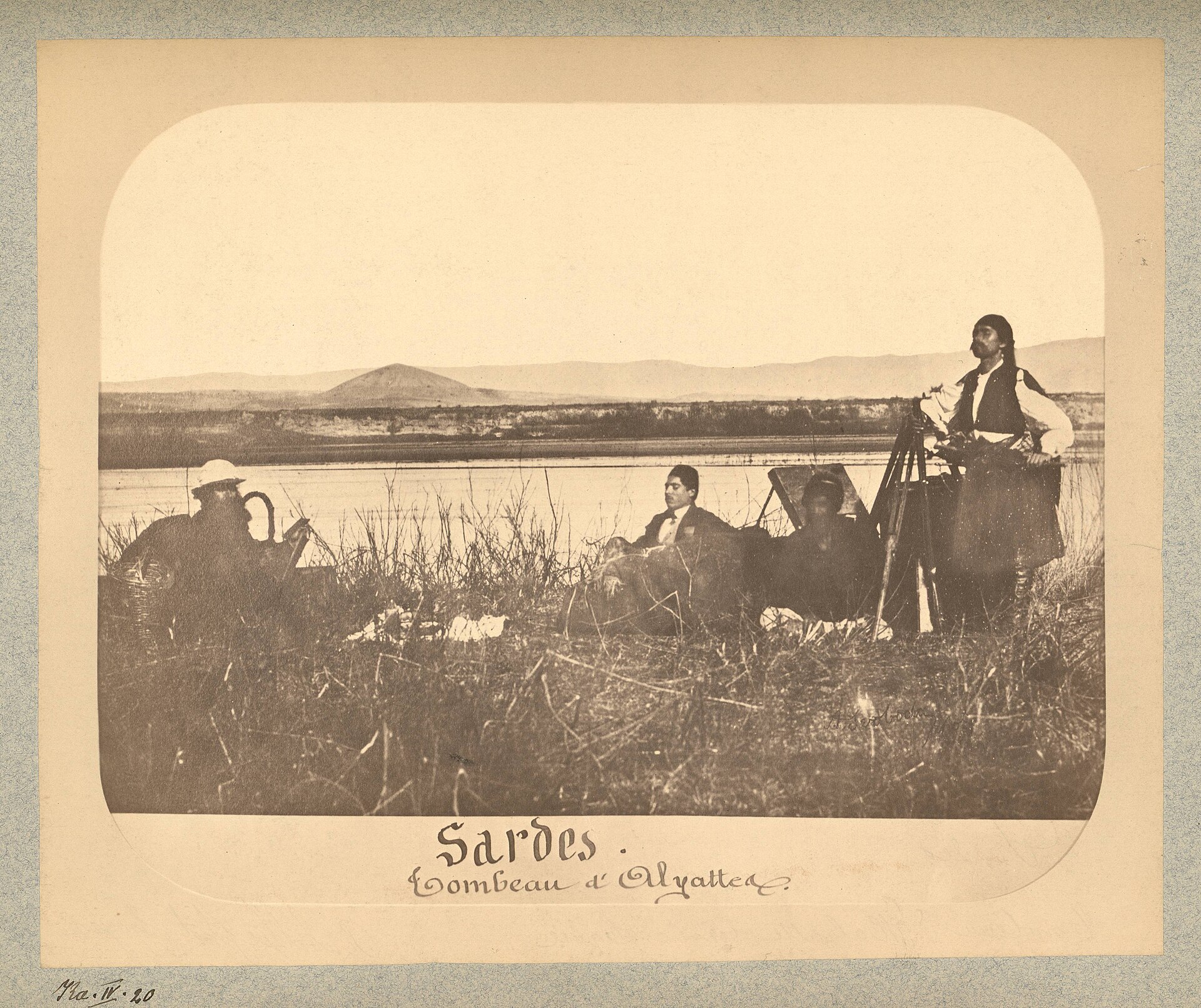 A Lydian royal tumulus at Sardis, photographed in the 1860s