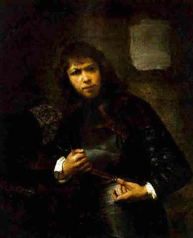 A Soldier in Armour Buckling his Belt