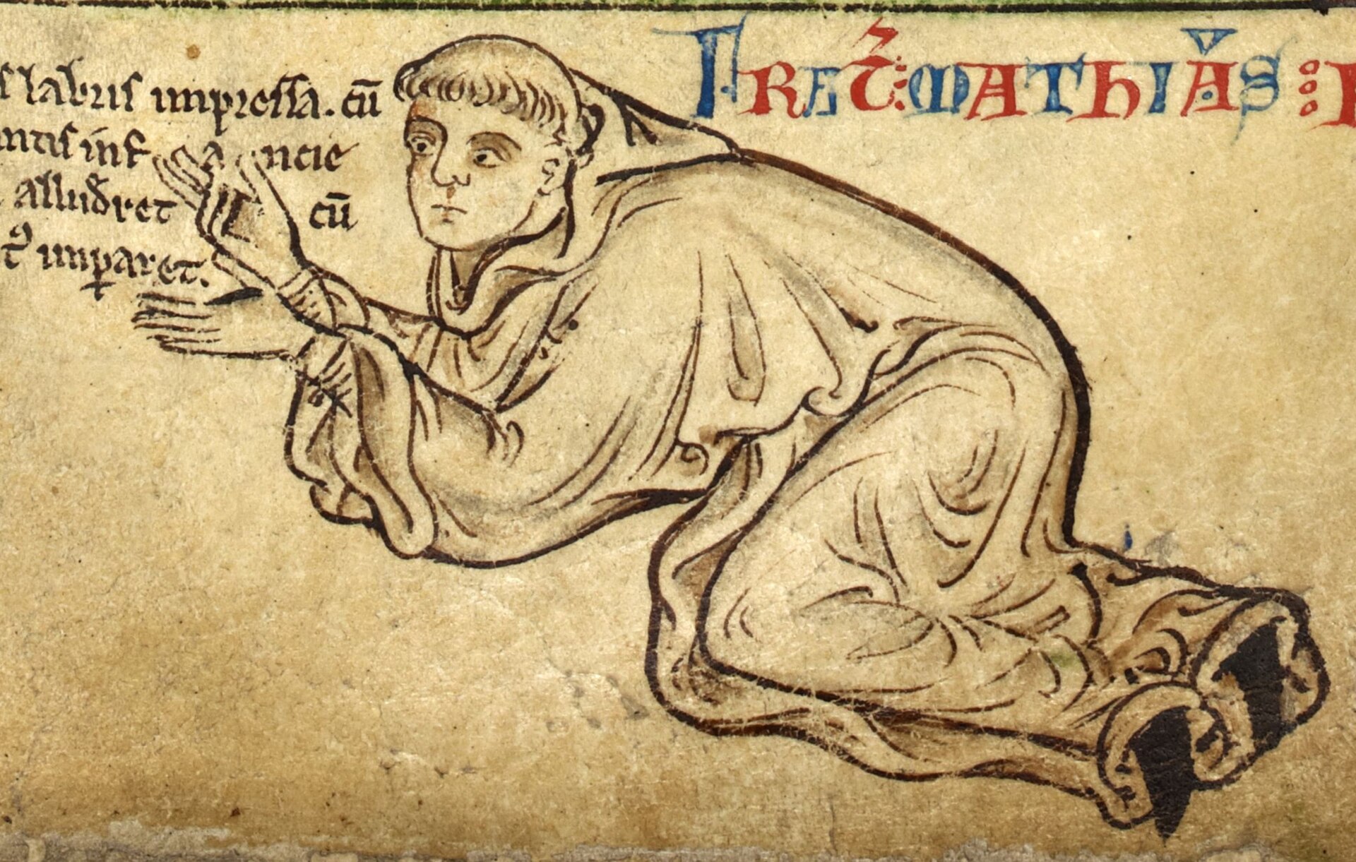 The Virgin and Child, with Matthew Paris in prayer, f. 6r