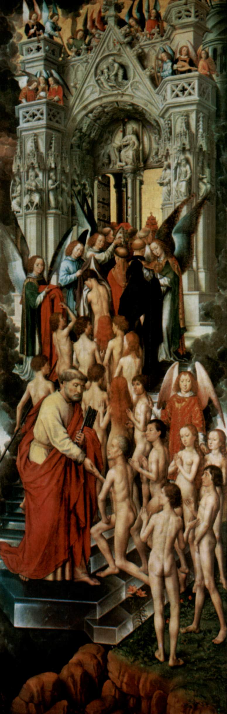 Left wing: the saved at the gate of Heaven