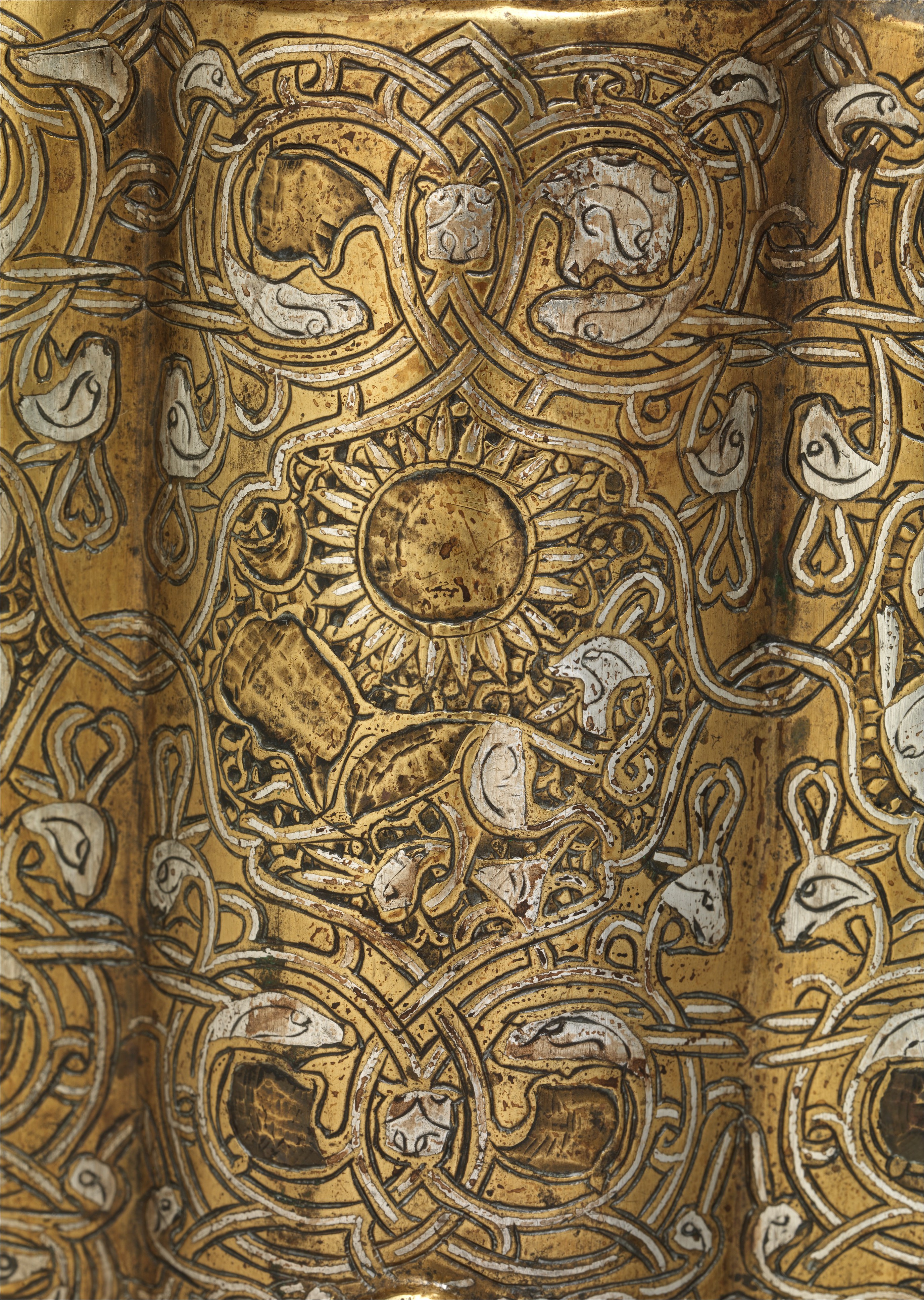 Zodiac medallion, Leo, detail