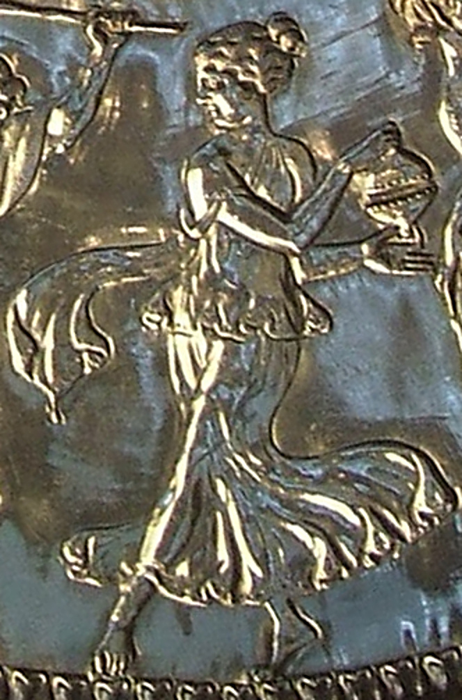 Detail: dancer with cymbals