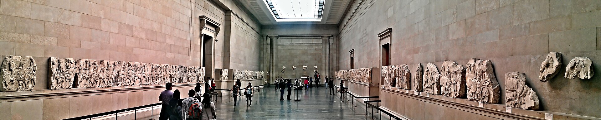 The Duveen Gallery, Room 18 of the British Museum, with pediment figures, metopes and frieze blocks shown together. The instrument that actually delivers a contested object to a claimant is possession, not a ruling on the merits, which is why the most publicly argued claim in the field has produced a great deal of argument and no crate.