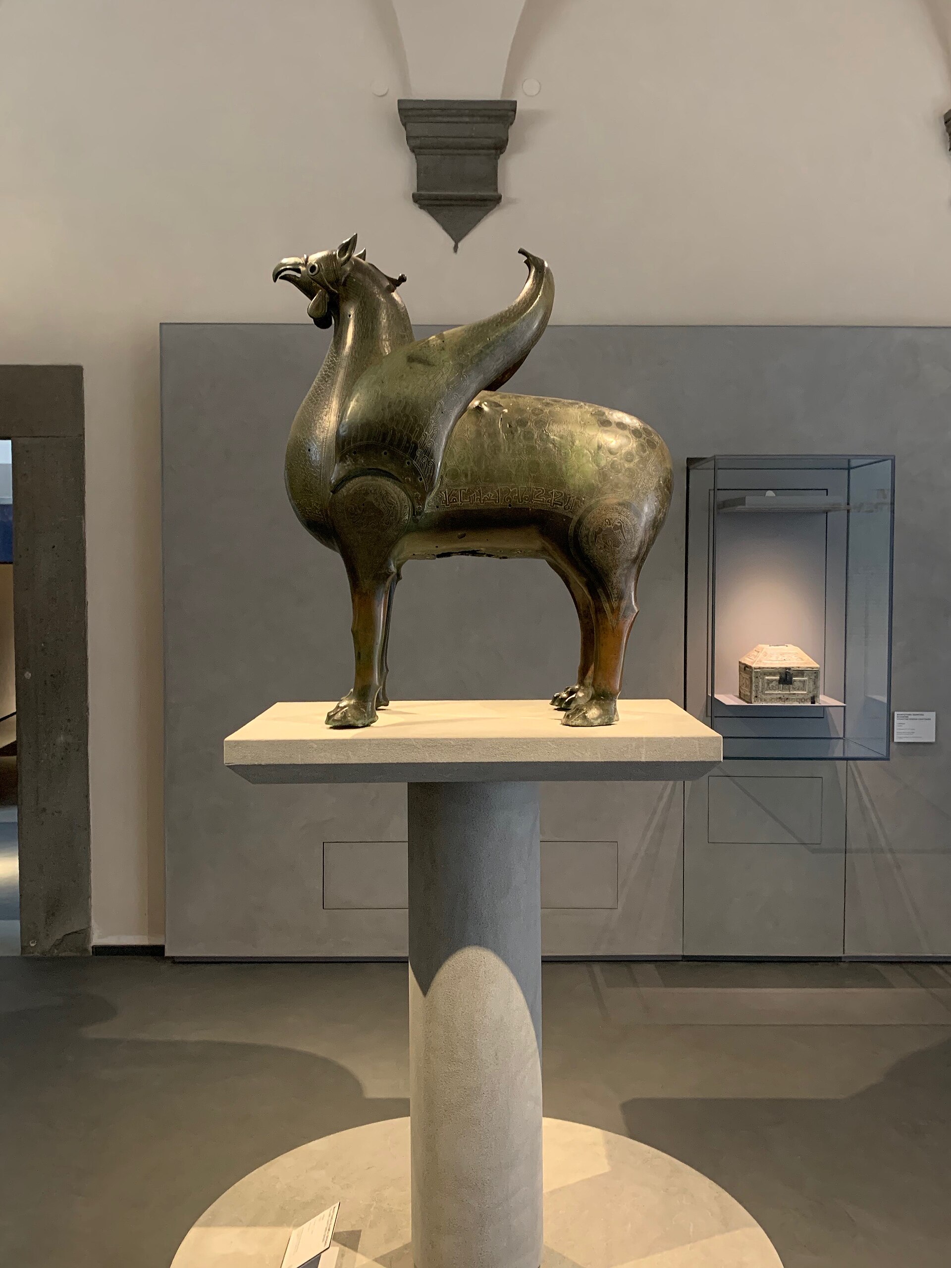 The griffin on display