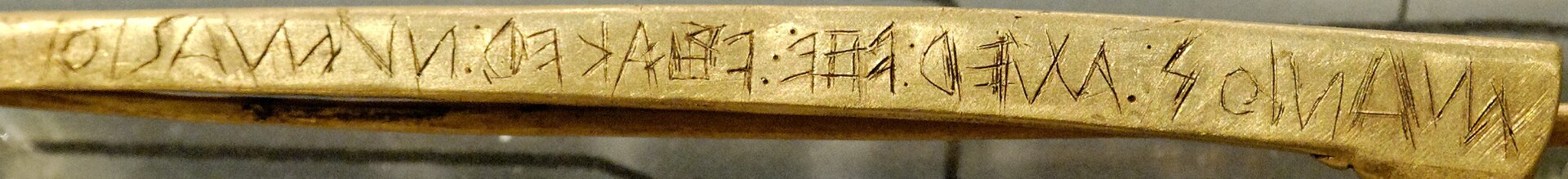 Detail of the inscribed catch-plate