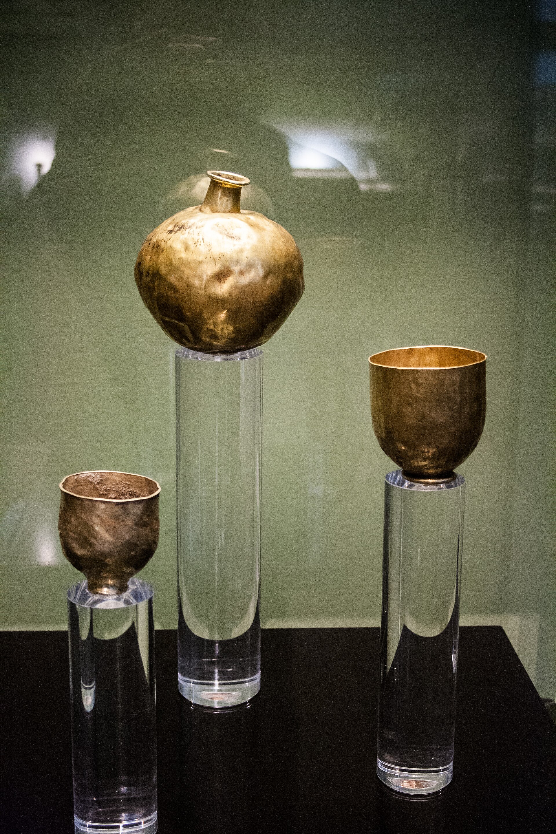 Gold bottle and goblets