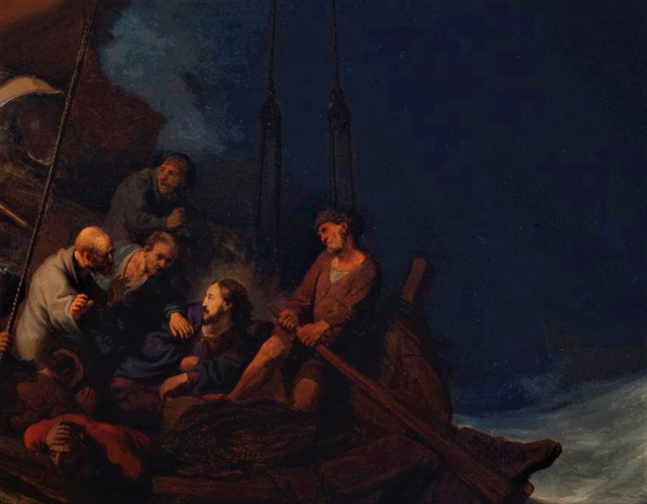 Detail: the men around Christ