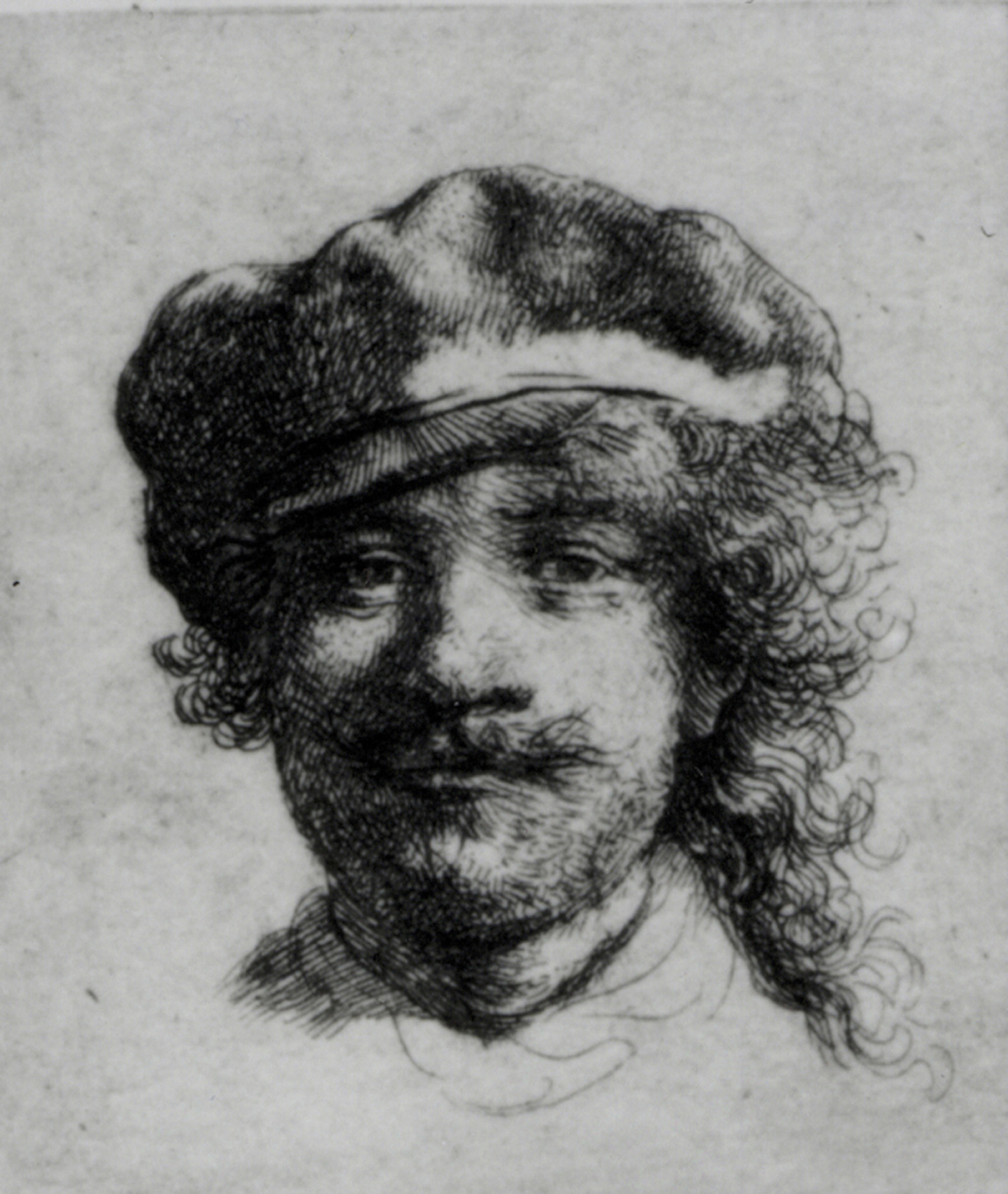 Rembrandt, self-portrait etching, c. 1633