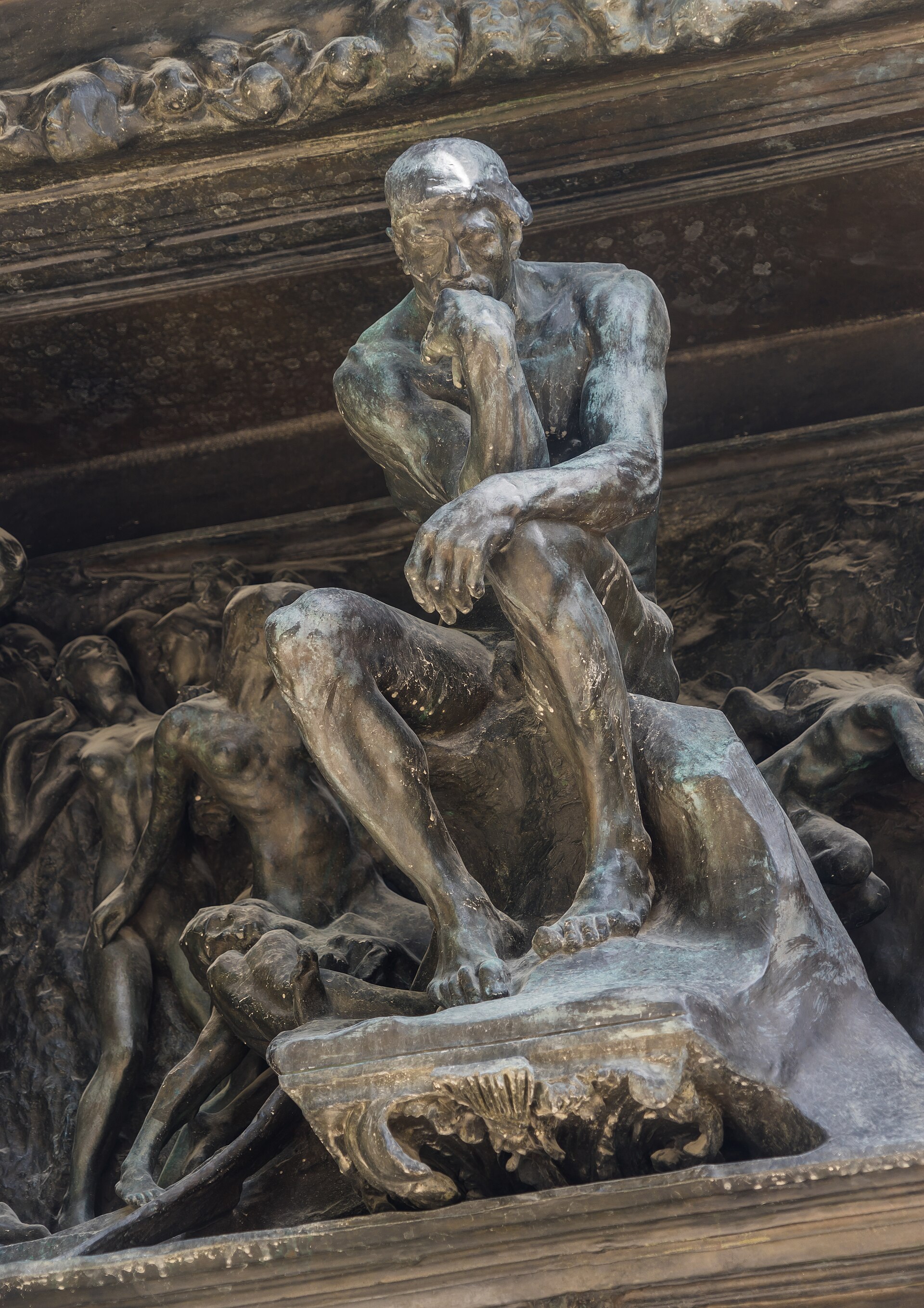 The Thinker in its original position on The Gates of Hell