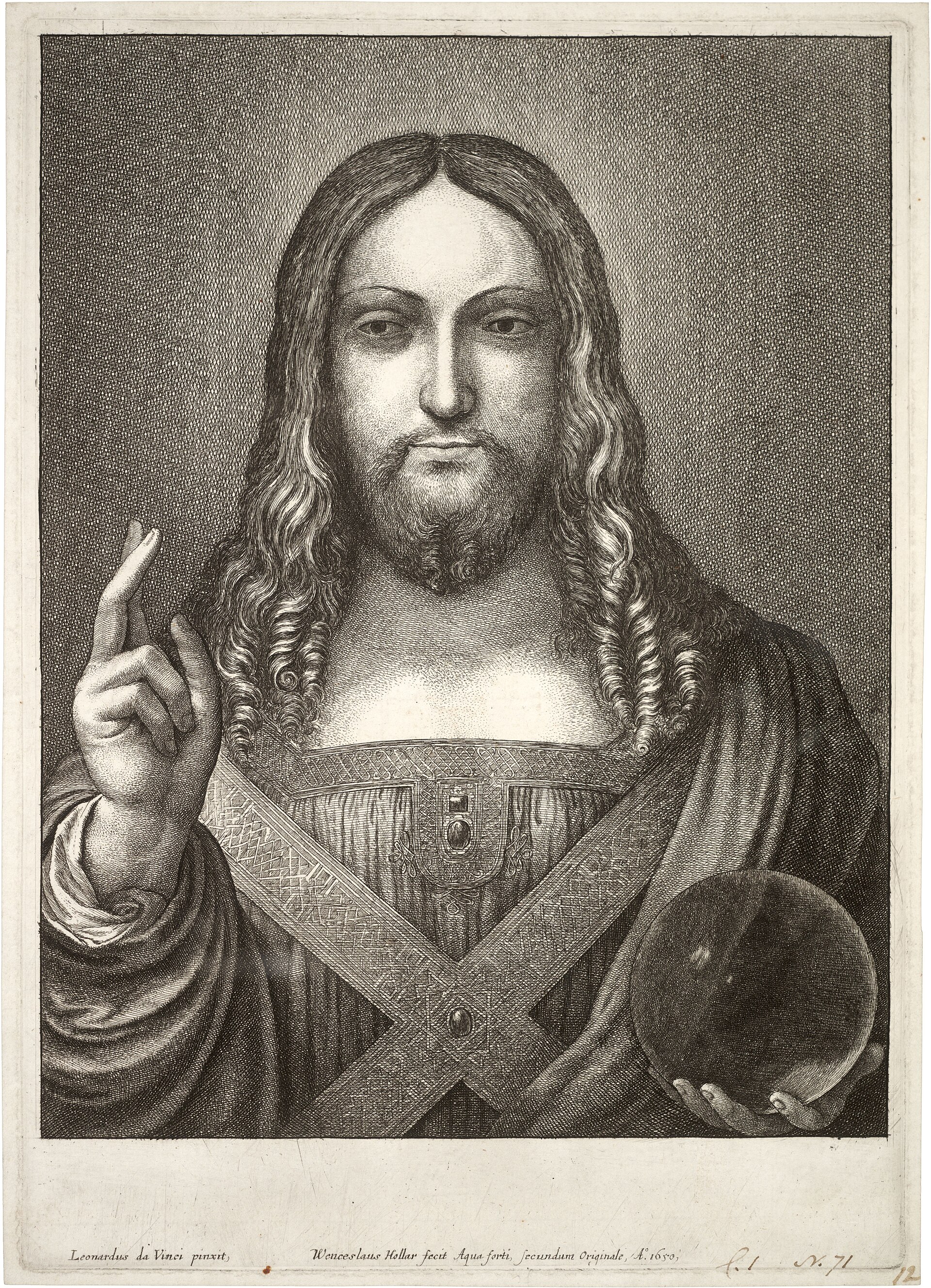 Hollar, Jesus, after Leonardo, 1650
