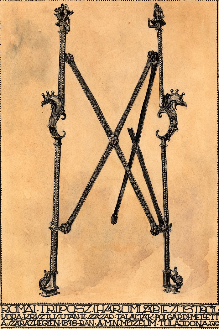 The Polgardi silver stand, drawn after its first restoration