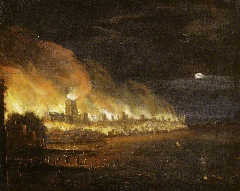 The Great Fire of London, Anglo-Dutch School, c. 1666