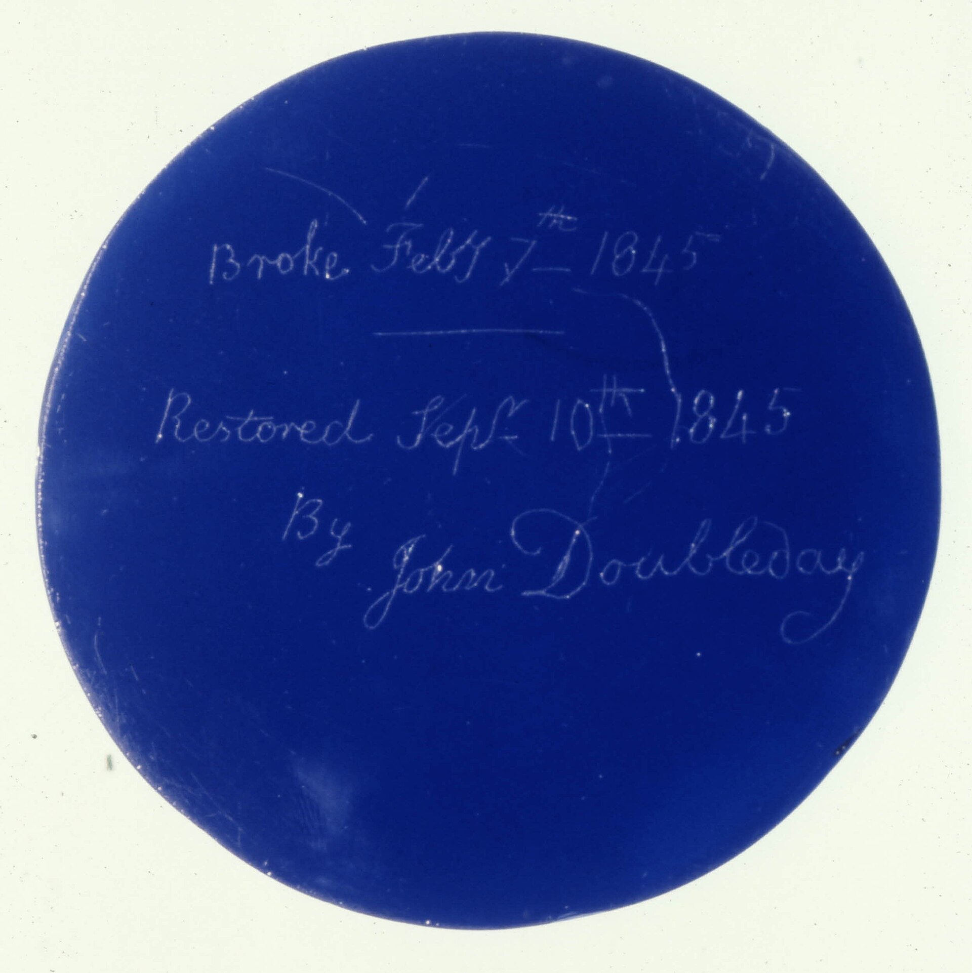 Doubleday's signature disc, 1845