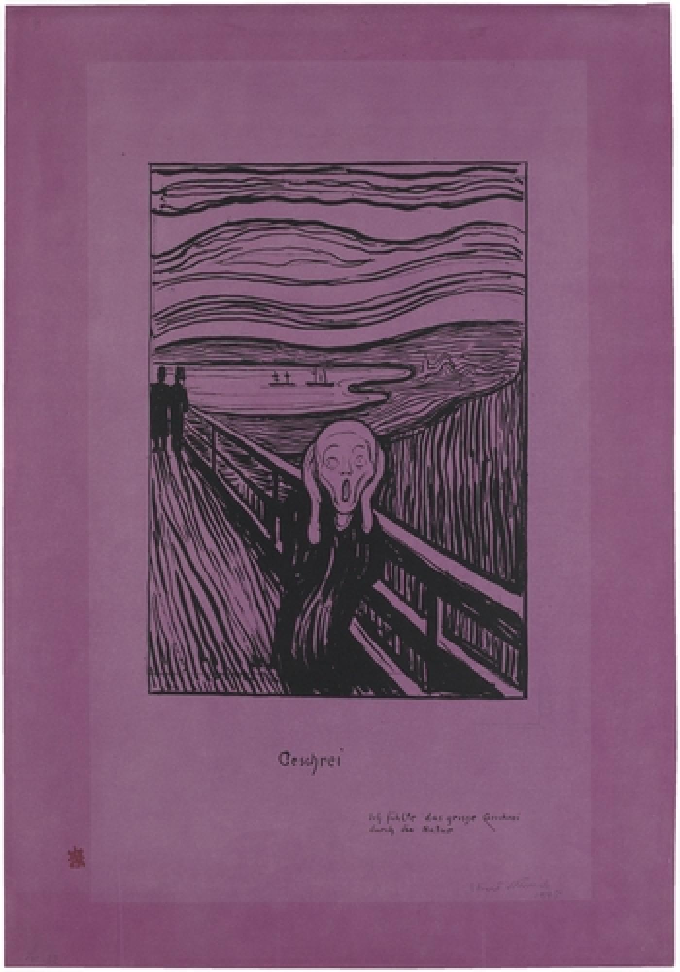 The Scream, lithograph, Staatsgalerie Stuttgart impression