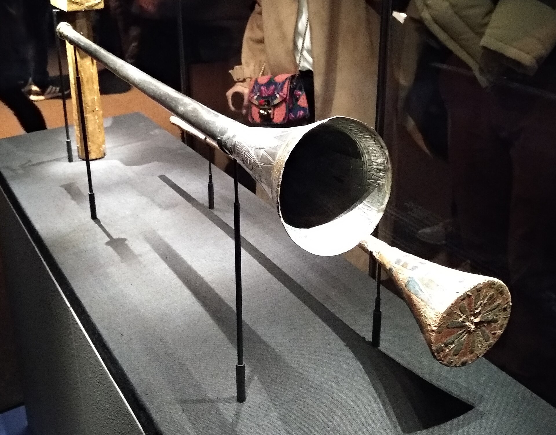 The silver trumpet with its wooden core