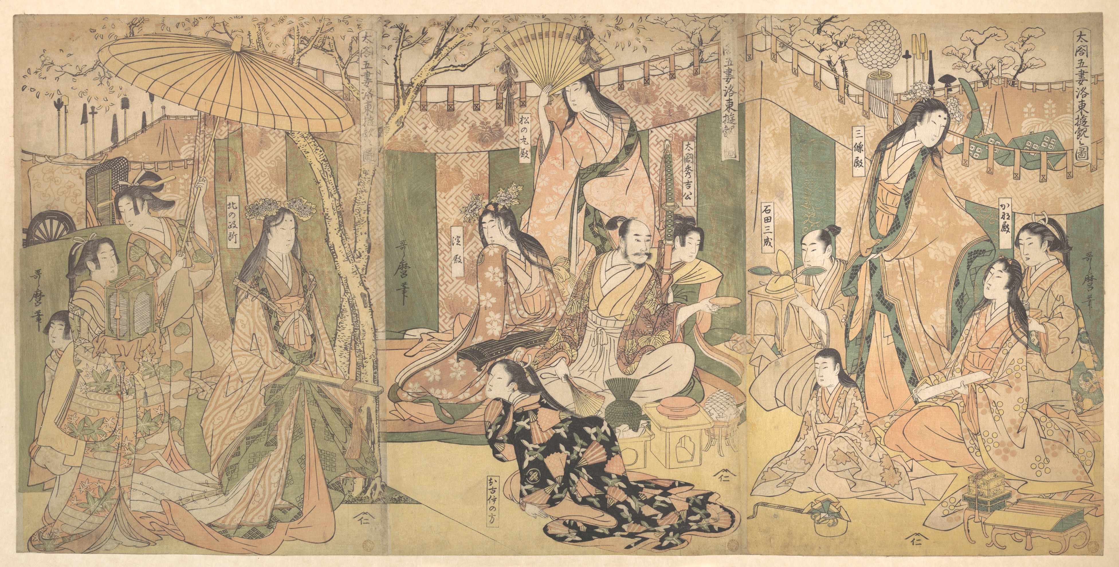 A View of the Pleasures of the Taiko and His Five Wives at Rakuto