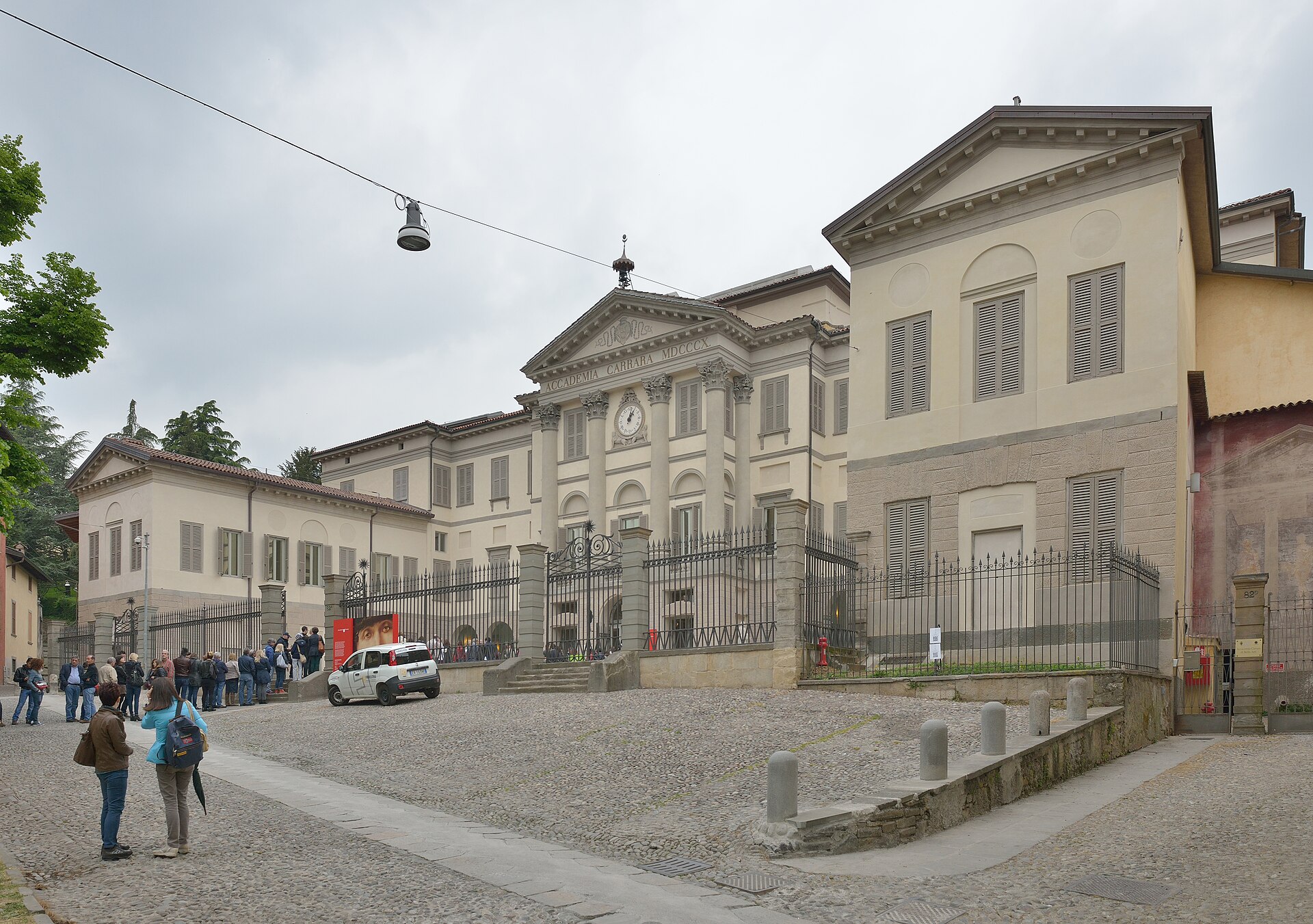 The Accademia Carrara's neoclassical facade