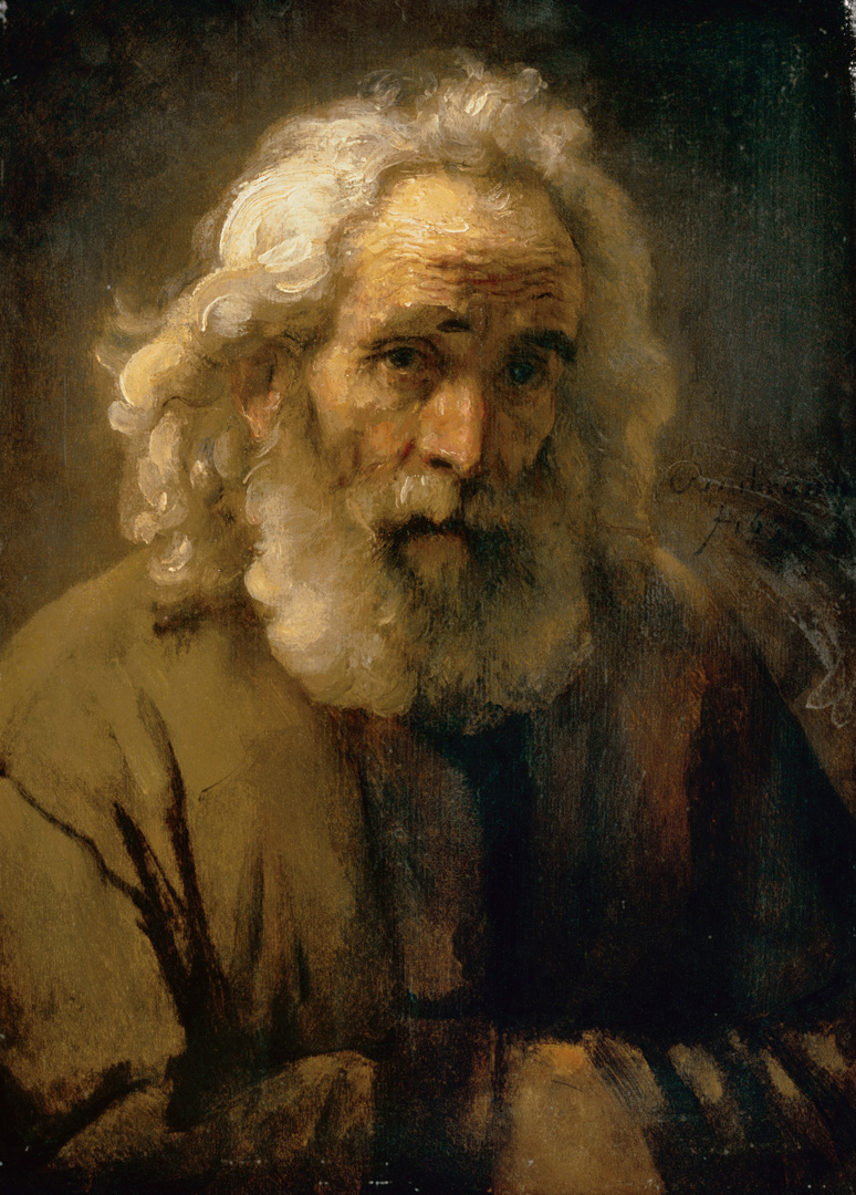 Head of an Old Man with Curly Hair, Rembrandt, 1659