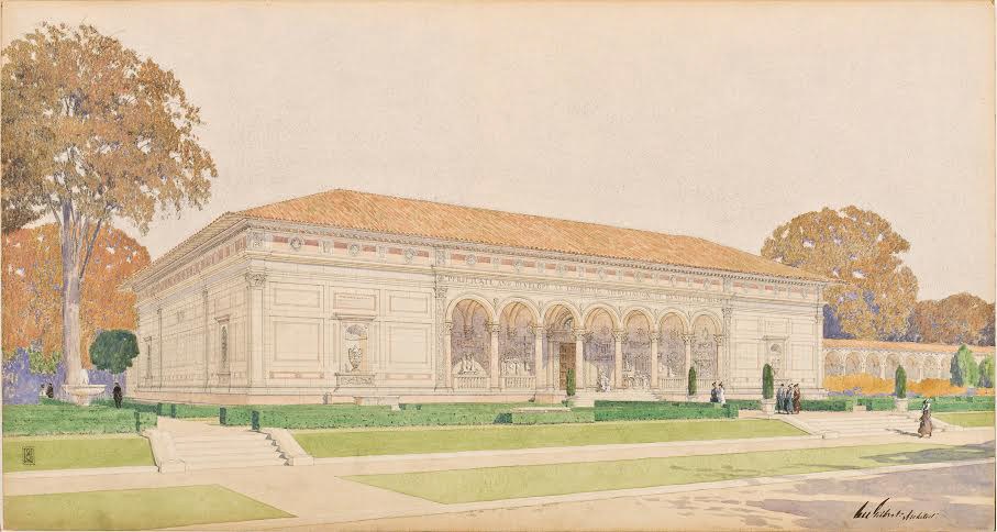 Cass Gilbert's 1917 architectural drawing of the museum