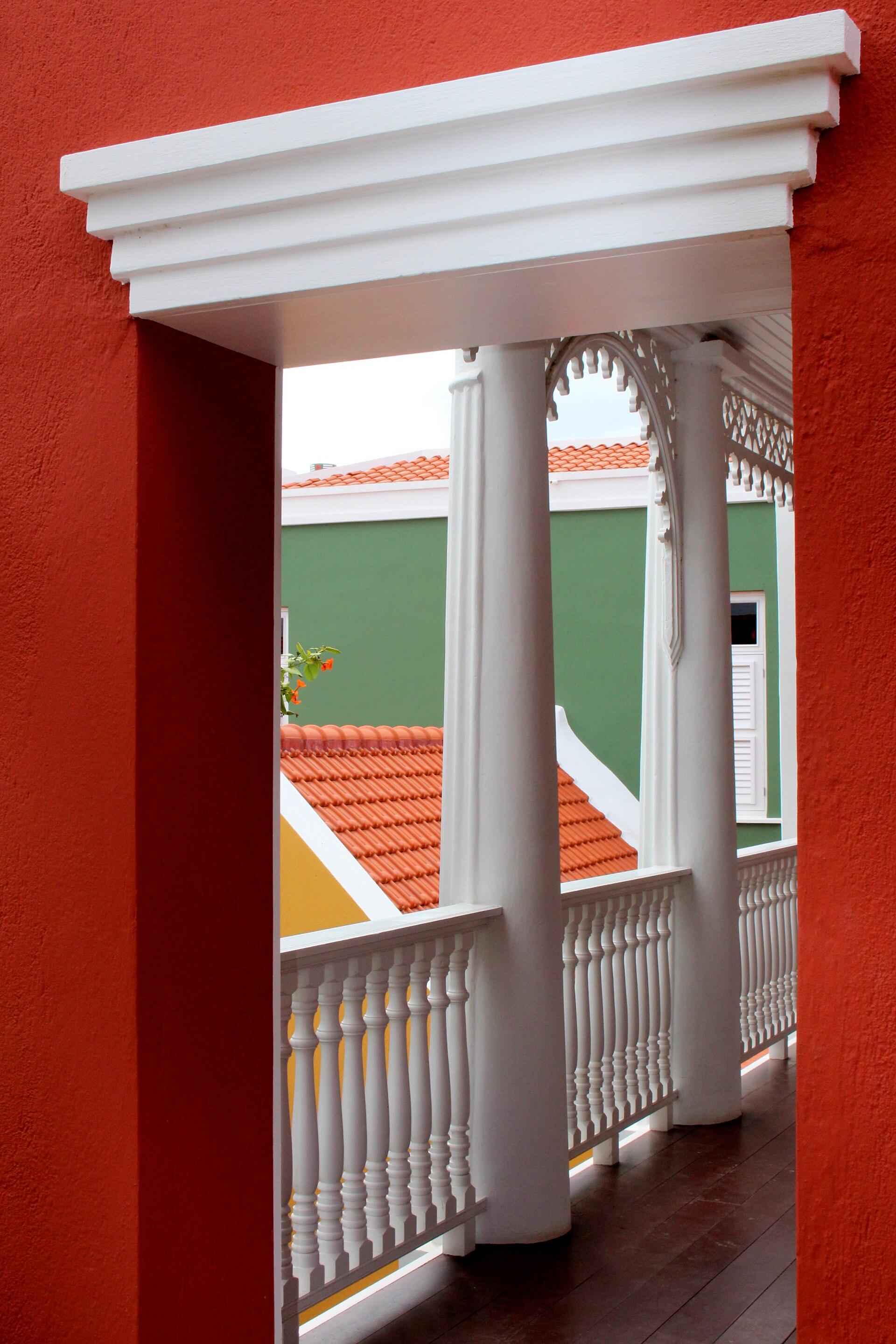 Interior staircase in the historic Ecury house, joining it to the museum's newer wing