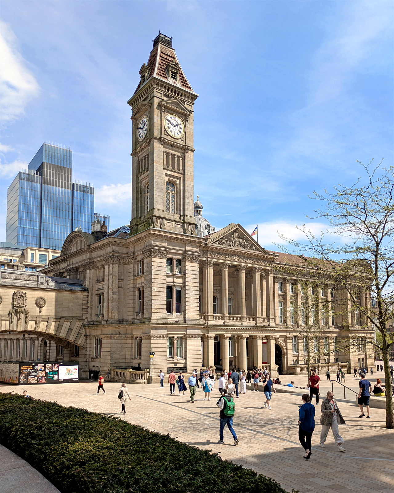 The clock tower and facade by daylight