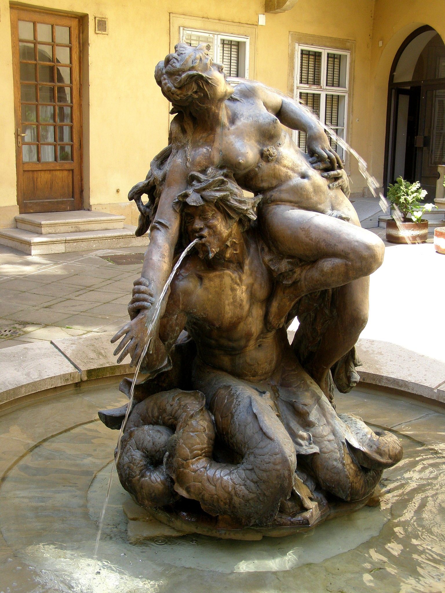 The Triton and Nymph fountain in the Mirbach Palace courtyard