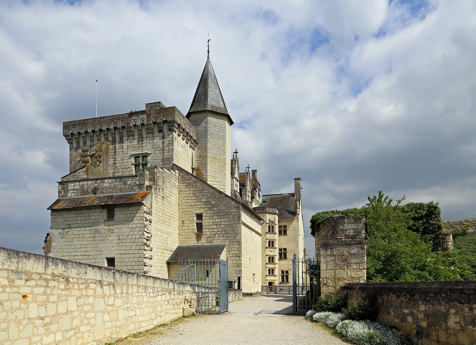 Approach to the chateau, with the Renaissance staircase tower