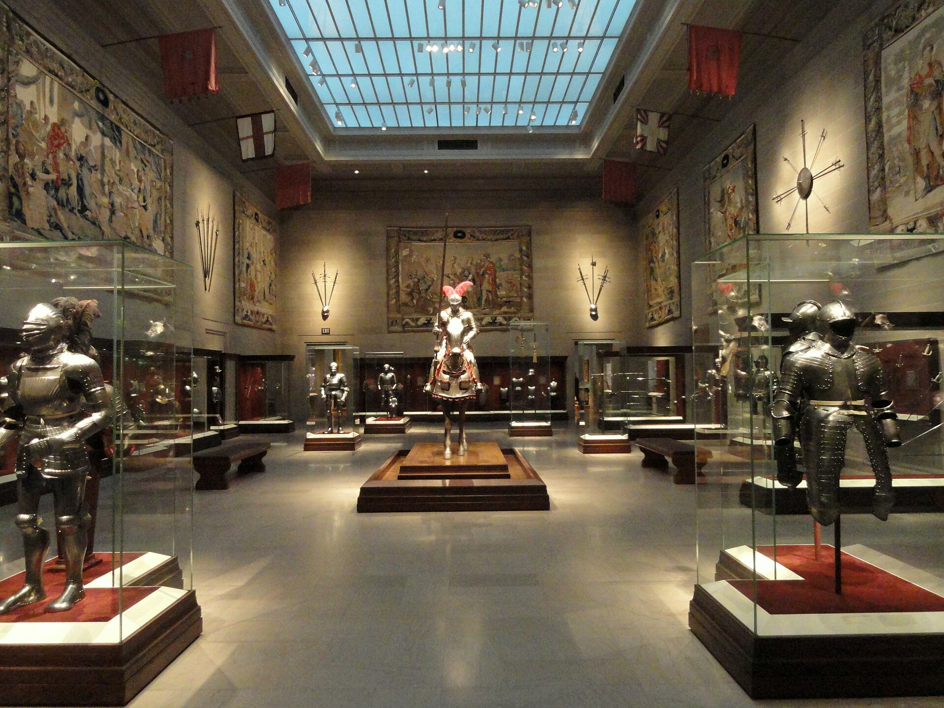 The Armor Court, with the armour for man and horse at its centre