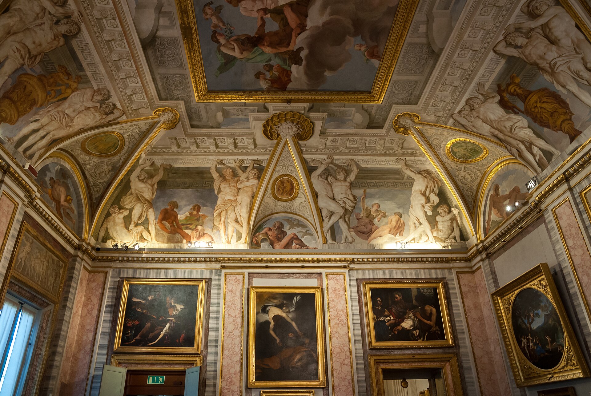 The Lanfranco Loggia, with Giovanni Lanfranco's Council of the Gods on the ceiling and seventeenth-century paintings on the walls below