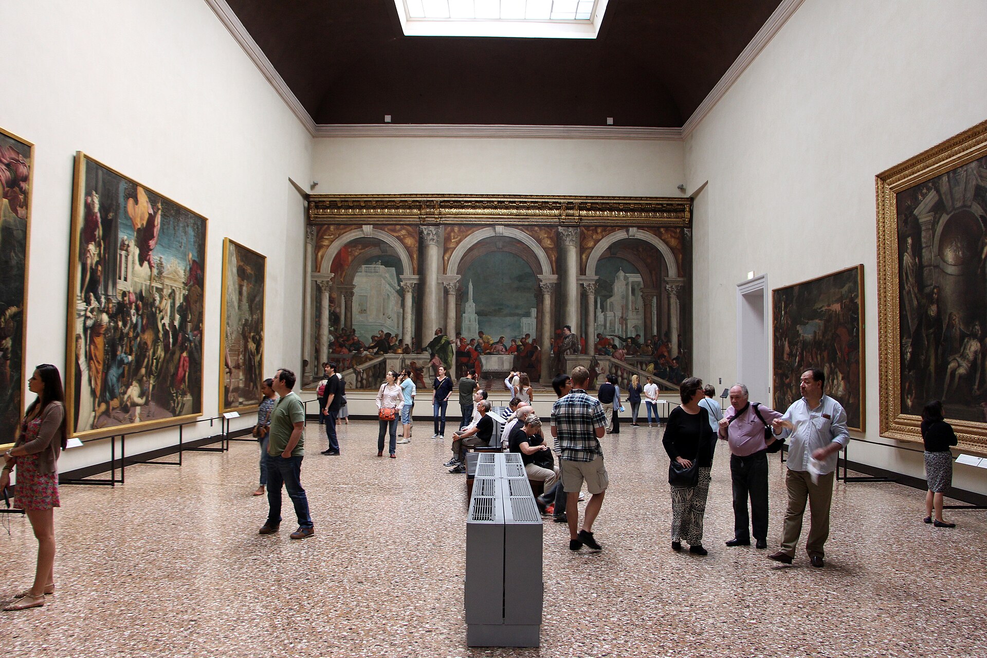 The room built to hold Paolo Veronese's Feast in the House of Levi, an enormous 1573 banquet scene under a painted arcade